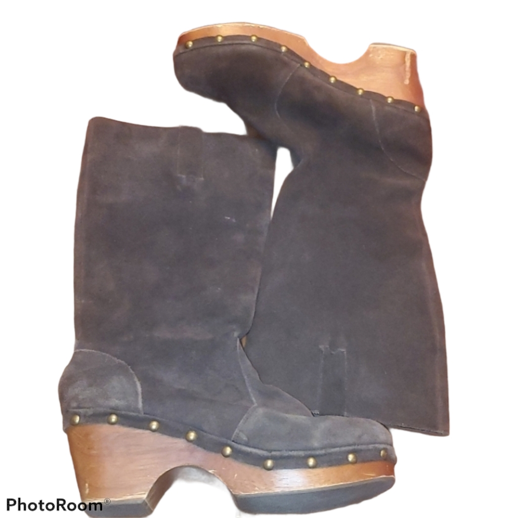 The Sisters Campbell Gray Leather Clog Boots